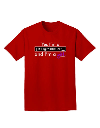 TooLoud Yes I am a Programmer Girl Adult Dark T-Shirt-Mens T-Shirt-TooLoud-Red-Small-Davson Sales