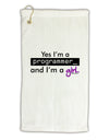 TooLoud Yes I am a Programmer Girl Micro Terry Gromet Golf Towel 11&#x22;x19-Golf Towel-TooLoud-White-Davson Sales