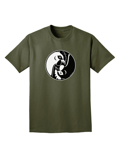 TooLoud Yin Yang Chicken Adult Dark T-Shirt-Mens T-Shirt-TooLoud-Military-Green-Small-Davson Sales