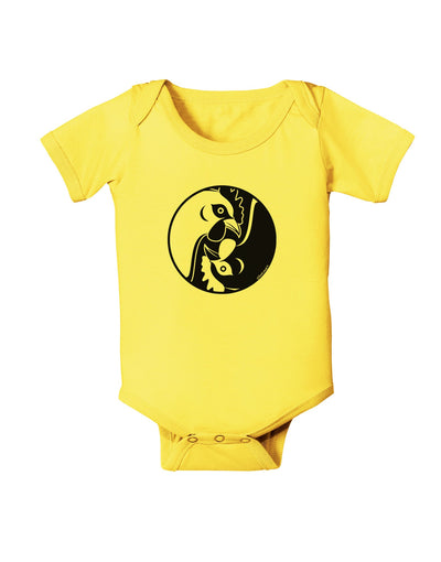 TooLoud Yin Yang Chicken Baby Romper Bodysuit-Baby Romper-TooLoud-Yellow-06-Months-Davson Sales