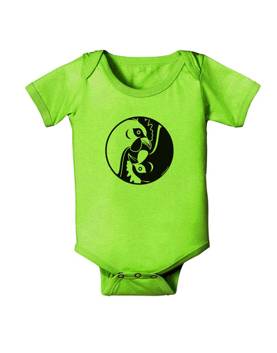 TooLoud Yin Yang Chicken Baby Romper Bodysuit-Baby Romper-TooLoud-Lime-06-Months-Davson Sales