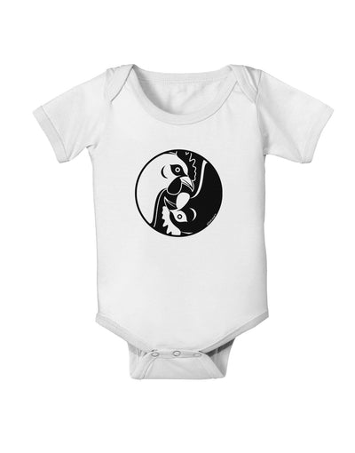 TooLoud Yin Yang Chicken Baby Romper Bodysuit-Baby Romper-TooLoud-White-06-Months-Davson Sales