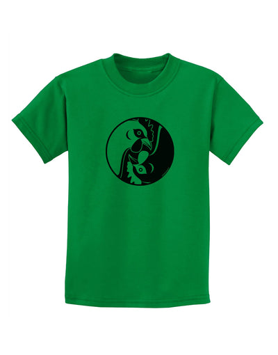 TooLoud Yin Yang Chicken Childrens T-Shirt-Childrens T-Shirt-TooLoud-Kelly-Green-X-Small-Davson Sales