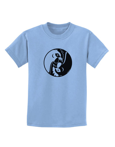 TooLoud Yin Yang Chicken Childrens T-Shirt-Childrens T-Shirt-TooLoud-Light-Blue-X-Small-Davson Sales