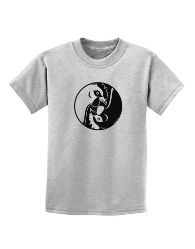 TooLoud Yin Yang Chicken Childrens T-Shirt-Childrens T-Shirt-TooLoud-AshGray-X-Small-Davson Sales