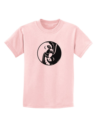 TooLoud Yin Yang Chicken Childrens T-Shirt-Childrens T-Shirt-TooLoud-PalePink-X-Small-Davson Sales