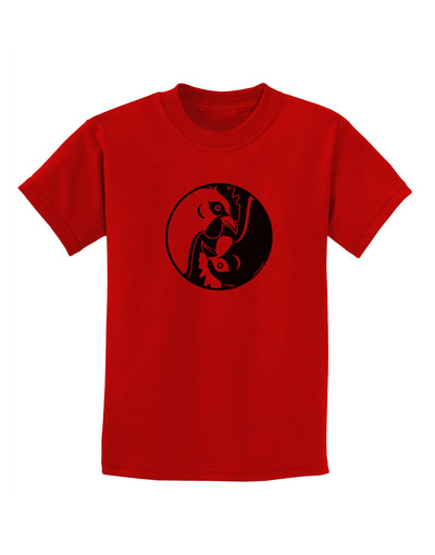 TooLoud Yin Yang Chicken Childrens T-Shirt-Childrens T-Shirt-TooLoud-Red-X-Small-Davson Sales