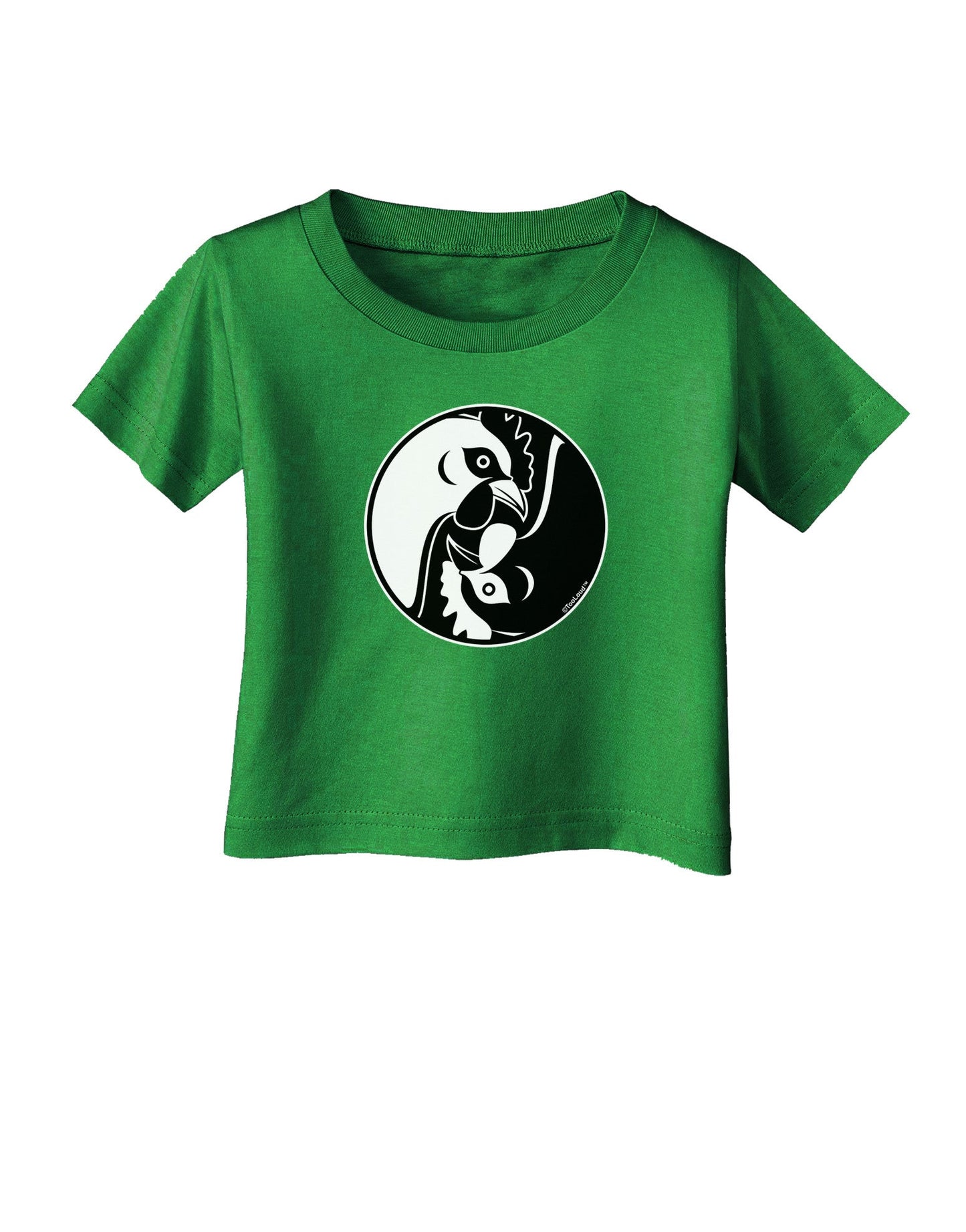 TooLoud Yin Yang Chicken Infant T-Shirt Dark-Infant T-Shirt-TooLoud-Clover-Green-06-Months-Davson Sales