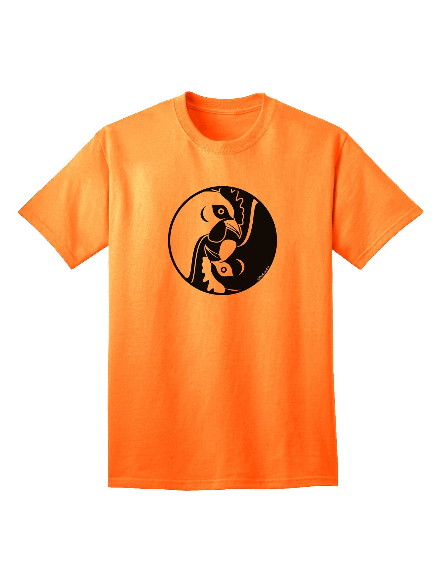 TooLoud Yin Yang Chicken - Premium Adult T-Shirt for Contemporary Style-Mens T-shirts-TooLoud-Neon-Orange-Small-Davson Sales