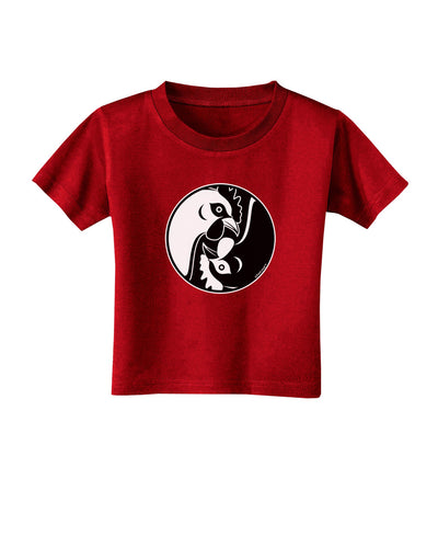 TooLoud Yin Yang Chicken Toddler T-Shirt Dark-Toddler T-Shirt-TooLoud-Red-2T-Davson Sales