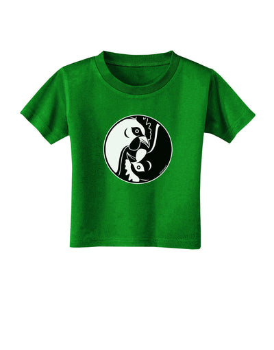 TooLoud Yin Yang Chicken Toddler T-Shirt Dark-Toddler T-Shirt-TooLoud-Clover-Green-2T-Davson Sales