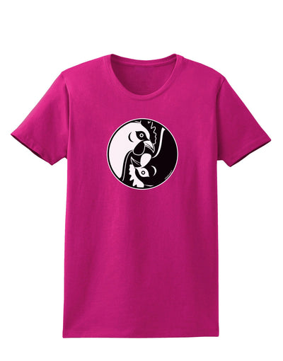 TooLoud Yin Yang Chicken Womens Dark T-Shirt-TooLoud-Hot-Pink-Small-Davson Sales