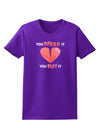 TooLoud You Break It You Buy It Heart Womens Dark T-Shirt-TooLoud-Purple-X-Small-Davson Sales