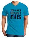 TooLoud You Can't Resist This Adult V-Neck T-shirt-Mens V-Neck T-Shirt-TooLoud-Turquoise-Small-Davson Sales