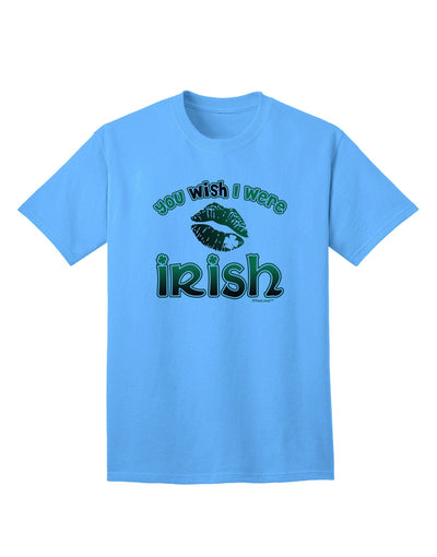 TooLoud 'You Wish I Were Irish' Premium Adult T-Shirt - Elegantly Crafted for Style and Comfort-Mens T-shirts-TooLoud-Aquatic-Blue-Small-Davson Sales