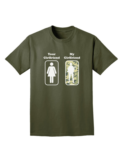 TooLoud Your Girlfriend My Girlfriend Military Adult Dark T-Shirt-Mens T-Shirt-TooLoud-Military-Green-Small-Davson Sales