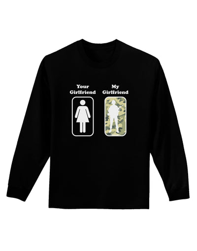 TooLoud Your Girlfriend My Girlfriend Military Adult Long Sleeve Dark T-Shirt-TooLoud-Black-Small-Davson Sales