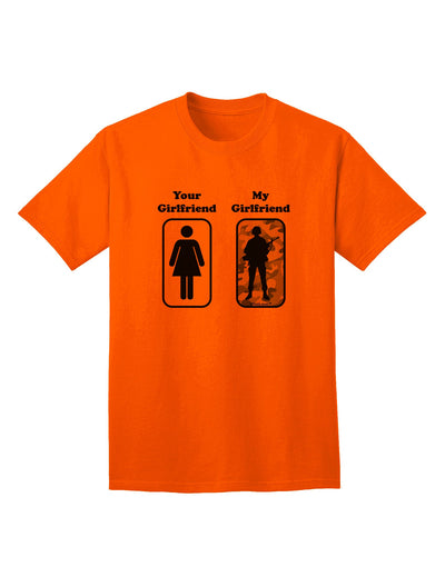 TooLoud Your Girlfriend My Girlfriend Military Adult T-Shirt - Premium Quality for Discerning Adults-Mens T-shirts-TooLoud-Orange-Small-Davson Sales