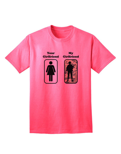 TooLoud Your Girlfriend My Girlfriend Military Adult T-Shirt - Premium Quality for Discerning Adults-Mens T-shirts-TooLoud-Neon-Pink-Small-Davson Sales