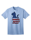 TooLoud presents an exquisite collection of Adult T-Shirts featuring the captivating Patriotic Cat Design-Mens T-shirts-TooLoud-Light-Blue-Small-Davson Sales