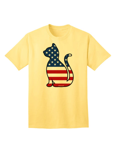 TooLoud presents an exquisite collection of Adult T-Shirts featuring the captivating Patriotic Cat Design-Mens T-shirts-TooLoud-Yellow-Small-Davson Sales