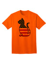 TooLoud presents an exquisite collection of Adult T-Shirts featuring the captivating Patriotic Cat Design-Mens T-shirts-TooLoud-Orange-Small-Davson Sales