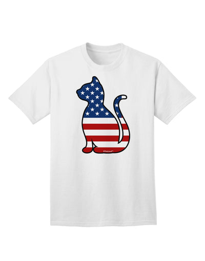 TooLoud presents an exquisite collection of Adult T-Shirts featuring the captivating Patriotic Cat Design-Mens T-shirts-TooLoud-White-Small-Davson Sales