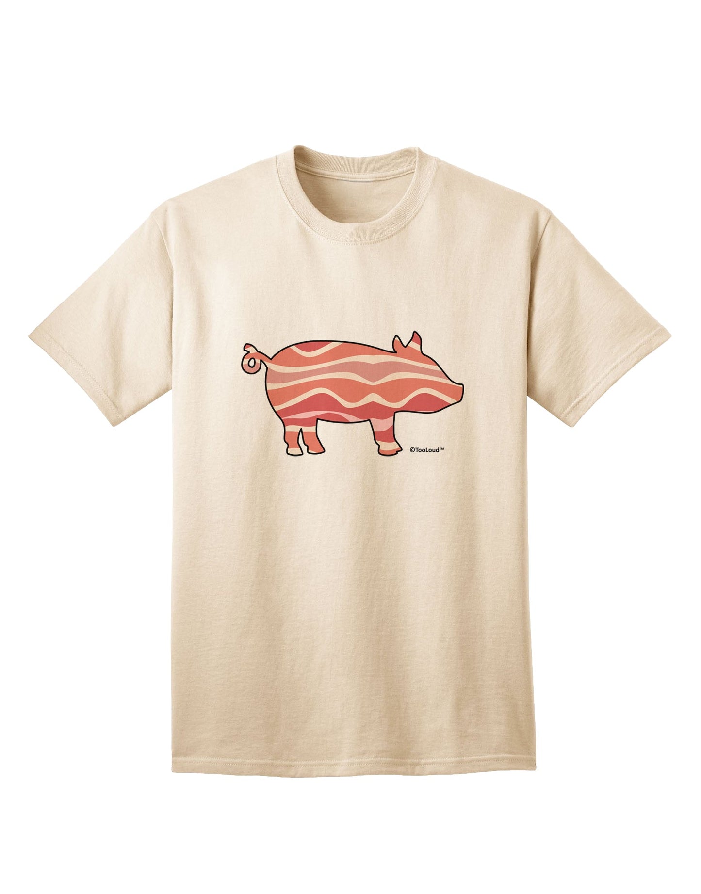 TooLoud presents the Bacon Pig Silhouette Adult T-Shirt for Ecommerce Shoppers-Mens T-shirts-TooLoud-Natural-Small-Davson Sales