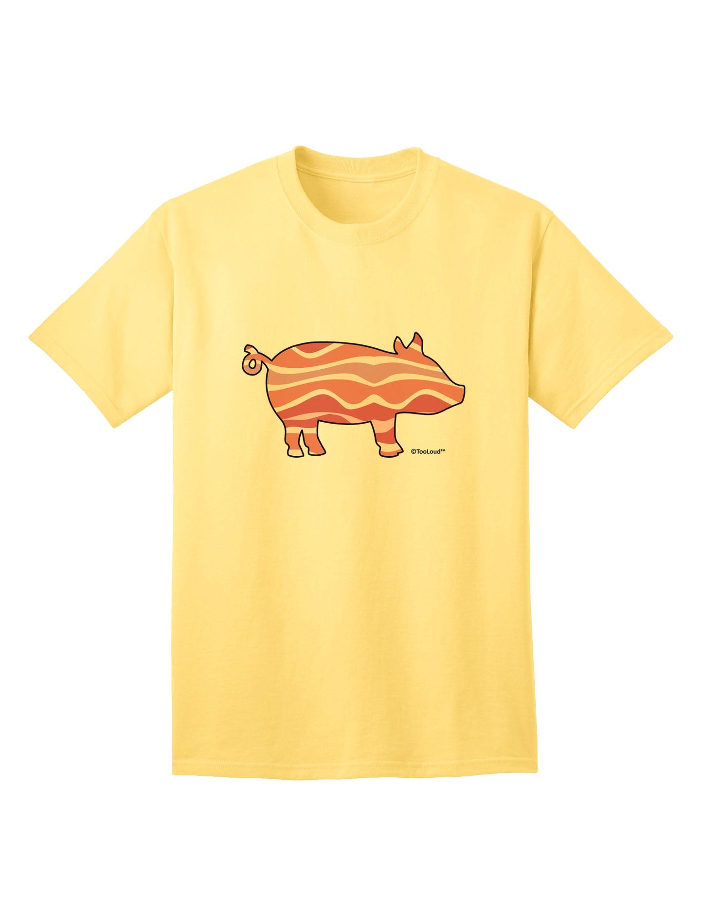 TooLoud presents the Bacon Pig Silhouette Adult T-Shirt for Ecommerce Shoppers-Mens T-shirts-TooLoud-Yellow-Small-Davson Sales