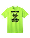 TooLoud presents the Biohazard Adult T-Shirt: A Certified Zombie Killer-Mens T-shirts-TooLoud-Neon-Green-Small-Davson Sales