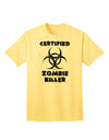 TooLoud presents the Biohazard Adult T-Shirt: A Certified Zombie Killer-Mens T-shirts-TooLoud-Yellow-Small-Davson Sales