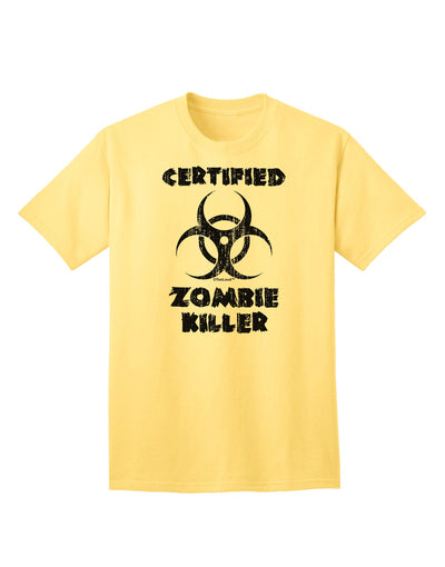 TooLoud presents the Biohazard Adult T-Shirt: A Certified Zombie Killer-Mens T-shirts-TooLoud-Yellow-Small-Davson Sales