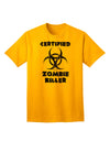 TooLoud presents the Biohazard Adult T-Shirt: A Certified Zombie Killer-Mens T-shirts-TooLoud-Gold-Small-Davson Sales