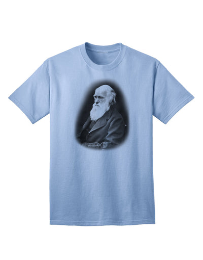 TooLoud presents the Charles Darwin Black and White Adult T-Shirt for Ecommerce-Mens T-shirts-TooLoud-Light-Blue-Small-Davson Sales