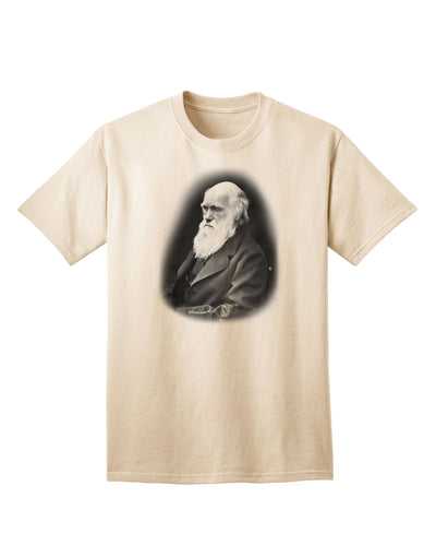 TooLoud presents the Charles Darwin Black and White Adult T-Shirt for Ecommerce-Mens T-shirts-TooLoud-Natural-Small-Davson Sales