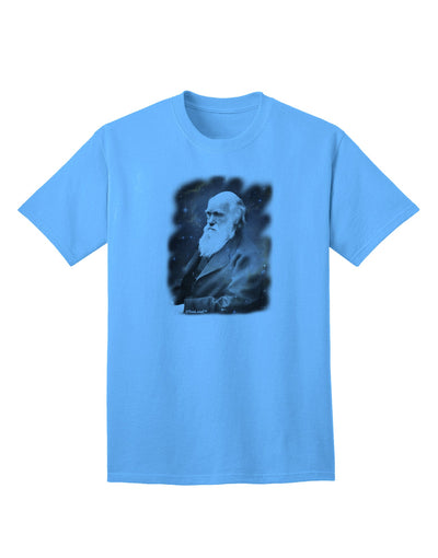 TooLoud presents the Charles Darwin In Space Adult T-Shirt-Mens T-shirts-TooLoud-Aquatic-Blue-Small-Davson Sales