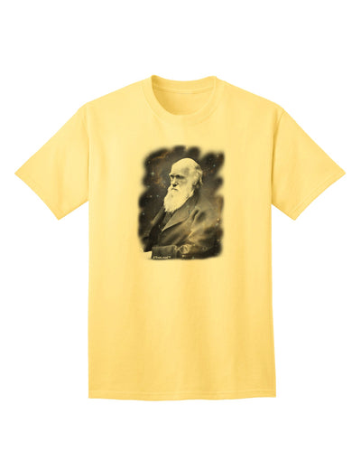 TooLoud presents the Charles Darwin In Space Adult T-Shirt-Mens T-shirts-TooLoud-Yellow-Small-Davson Sales