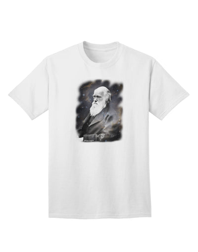 TooLoud presents the Charles Darwin In Space Adult T-Shirt-Mens T-shirts-TooLoud-White-Small-Davson Sales