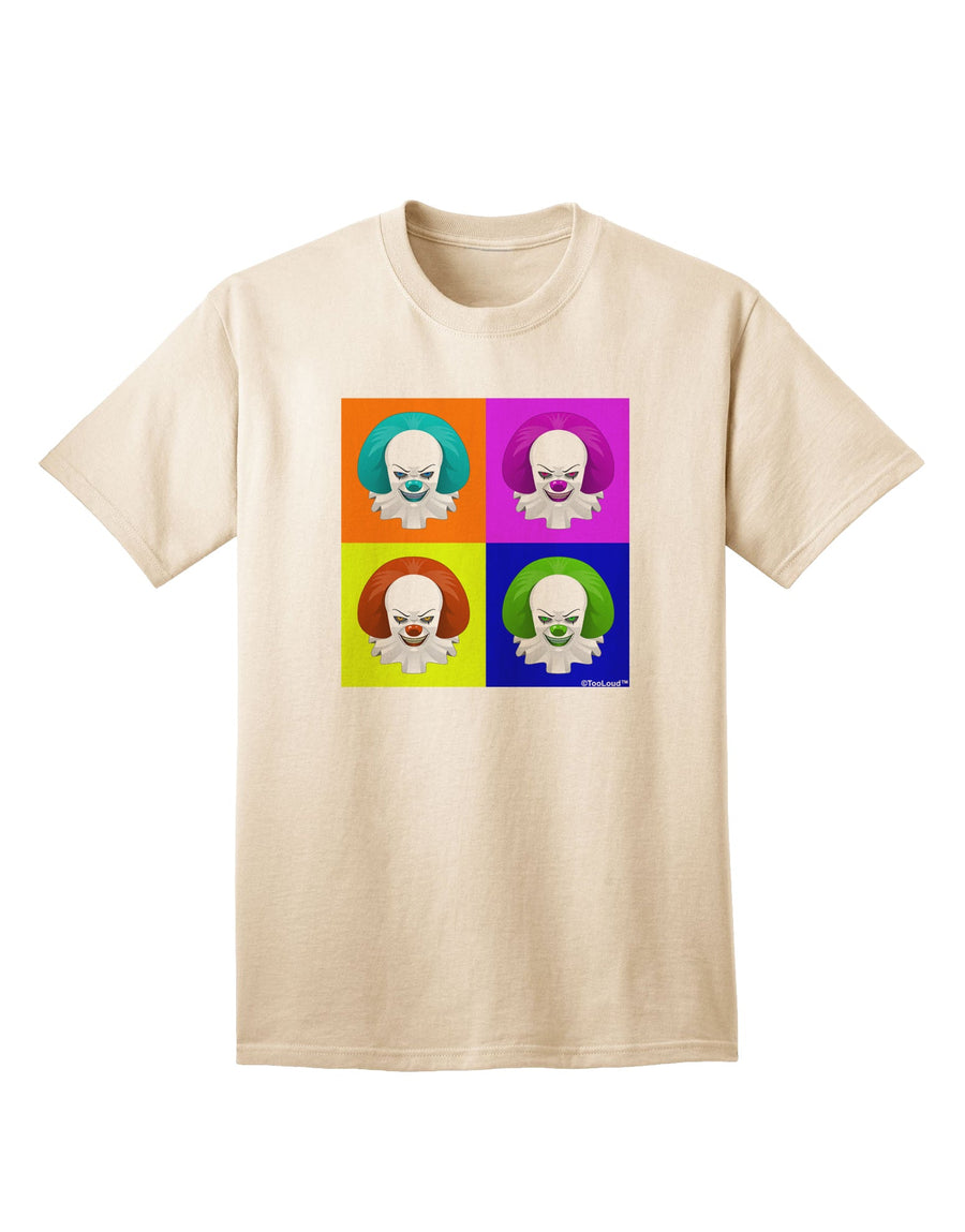 TooLoud presents the Clown Face Pop Art Adult T-Shirt in Natural, Medium size-Mens T-shirts-TooLoud-Black-White-Davson Sales