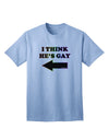 TooLoud presents the I Think He's Gay Left Adult T-Shirt for a stylish and inclusive fashion statement.-Mens T-shirts-TooLoud-Light-Blue-Small-Davson Sales