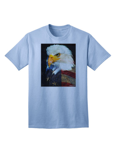 TooLoud presents the Patriotic Bald Eagle - American Flag Adult T-Shirt-Mens T-shirts-TooLoud-Light-Blue-Small-Davson Sales