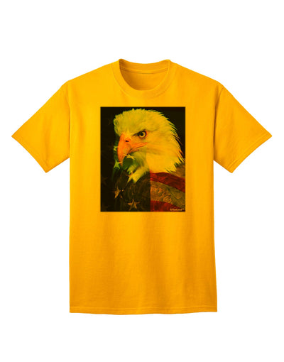 TooLoud presents the Patriotic Bald Eagle - American Flag Adult T-Shirt-Mens T-shirts-TooLoud-Gold-Small-Davson Sales