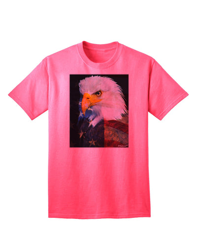 TooLoud presents the Patriotic Bald Eagle - American Flag Adult T-Shirt-Mens T-shirts-TooLoud-Neon-Pink-Small-Davson Sales
