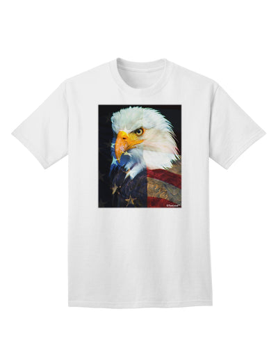 TooLoud presents the Patriotic Bald Eagle - American Flag Adult T-Shirt-Mens T-shirts-TooLoud-White-Small-Davson Sales