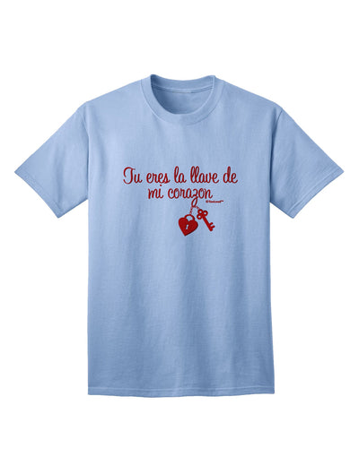 TooLoud presents the Tu Eres La Llave De Mi Corazon Adult T-Shirt, a must-have for fashion-forward individuals.-Mens T-shirts-TooLoud-Light-Blue-Small-Davson Sales