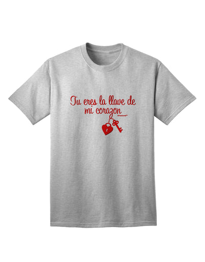 TooLoud presents the Tu Eres La Llave De Mi Corazon Adult T-Shirt, a must-have for fashion-forward individuals.-Mens T-shirts-TooLoud-AshGray-Small-Davson Sales