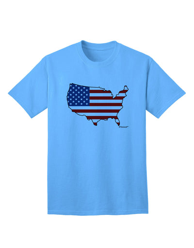 TooLoud presents the United States Cutout - Adult T-Shirt with an American Flag Design-Mens T-shirts-TooLoud-Aquatic-Blue-Small-Davson Sales