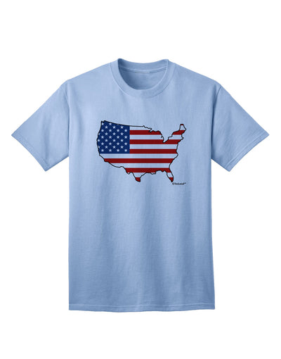 TooLoud presents the United States Cutout - Adult T-Shirt with an American Flag Design-Mens T-shirts-TooLoud-Light-Blue-Small-Davson Sales