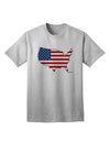 TooLoud presents the United States Cutout - Adult T-Shirt with an American Flag Design-Mens T-shirts-TooLoud-AshGray-Small-Davson Sales