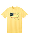 TooLoud presents the United States Cutout - Adult T-Shirt with an American Flag Design-Mens T-shirts-TooLoud-Yellow-Small-Davson Sales